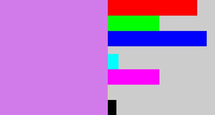 Hex color #d37aeb - light purple