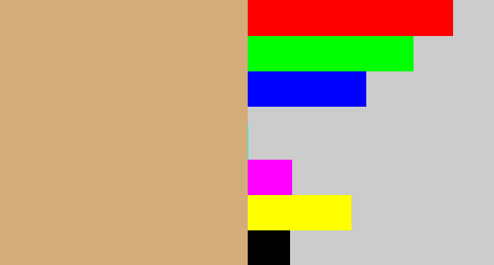 Hex color #d3ac7a - fawn