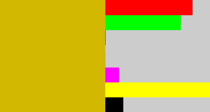 Hex color #d3b800 - mustard