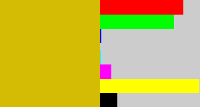 Hex color #d3bc03 - ugly yellow