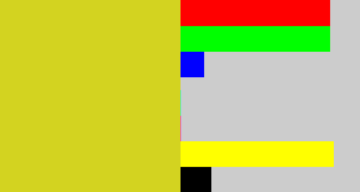 Hex color #d3d320 - piss yellow