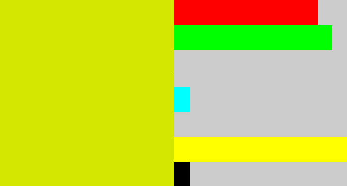 Hex color #d3e700 - greeny yellow