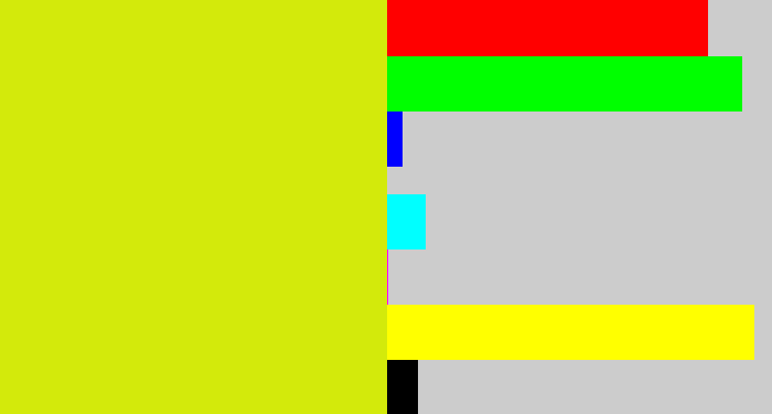 Hex color #d3ea0b - greeny yellow