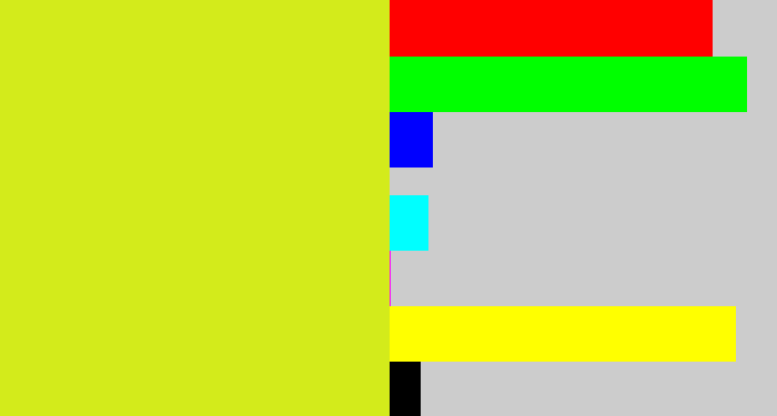 Hex color #d3eb1b - sickly yellow