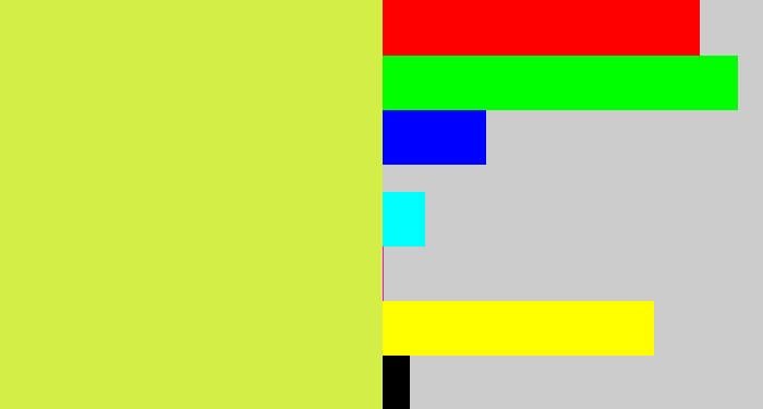 Hex color #d3ee46 - yellow/green