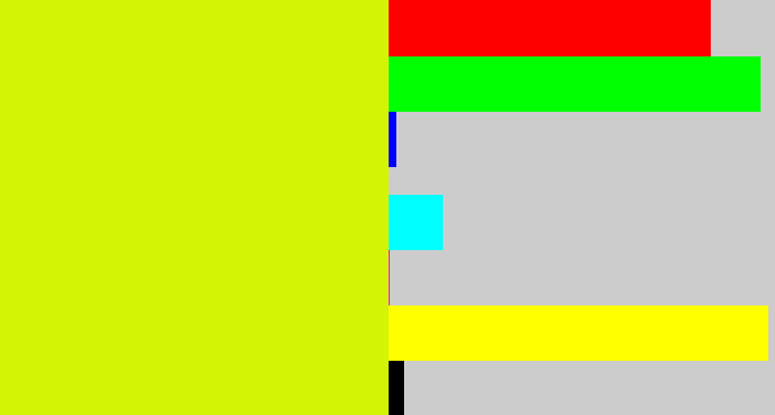 Hex color #d3f505 - greenish yellow