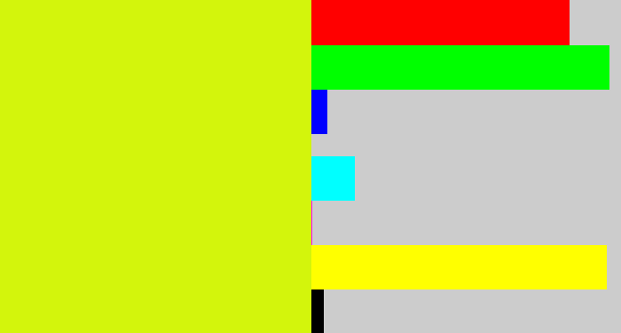 Hex color #d3f50c - neon yellow