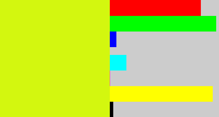 Hex color #d3f70f - neon yellow