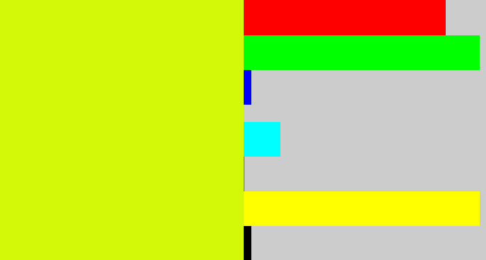 Hex color #d3f808 - neon yellow