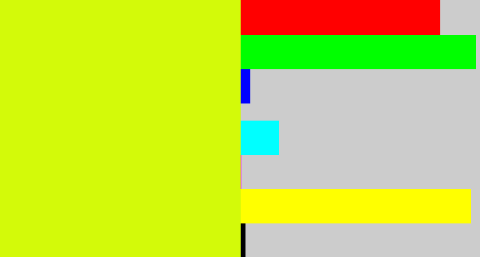 Hex color #d3fa09 - neon yellow