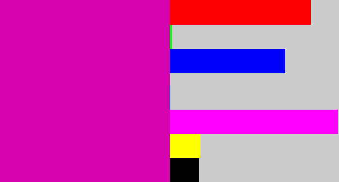 Hex color #d403ad - bright pink