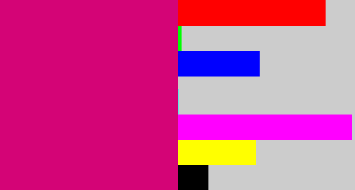 Hex color #d40476 - dark hot pink