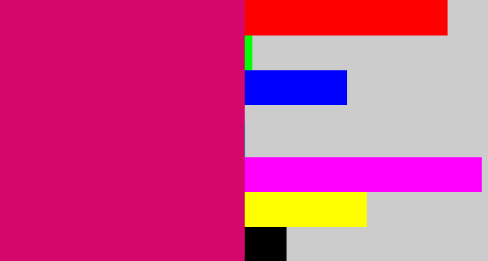 Hex color #d4076b - dark hot pink