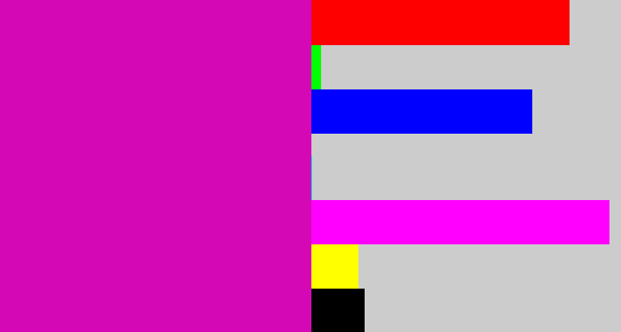 Hex color #d408b5 - hot magenta