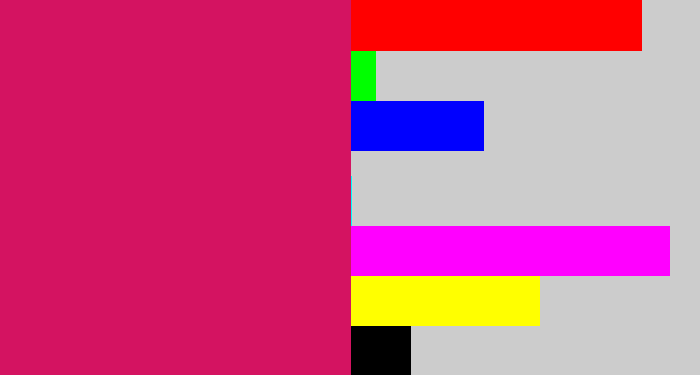 Hex color #d41361 - cerise