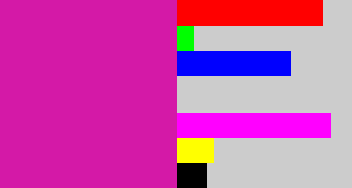 Hex color #d419a7 - purpley pink