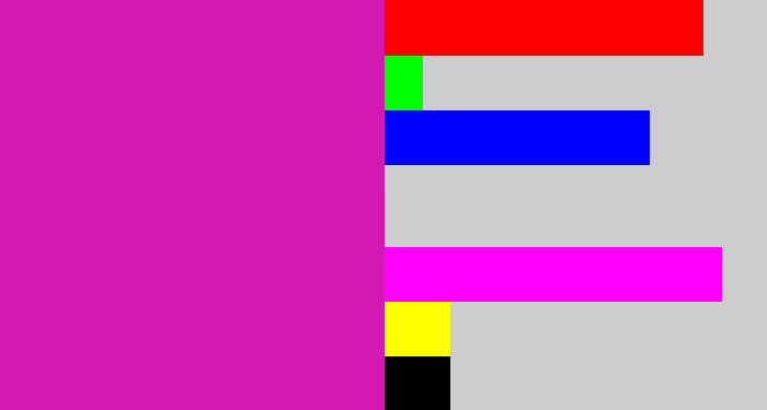 Hex color #d419b0 - purpley pink