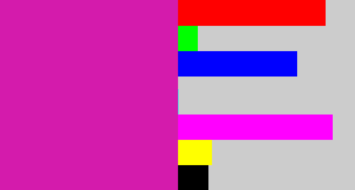 Hex color #d41bac - purpley pink