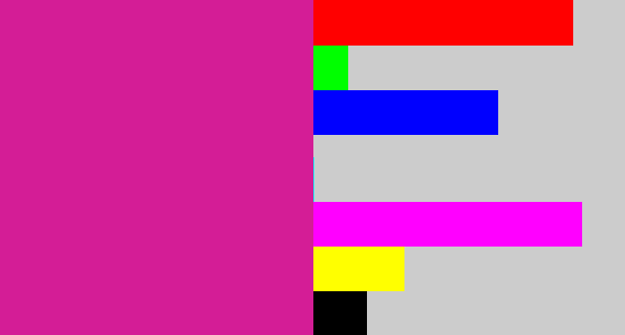 Hex color #d41d96 - magenta