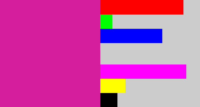 Hex color #d41e9e - purpley pink