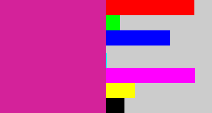 Hex color #d4229a - purpley pink