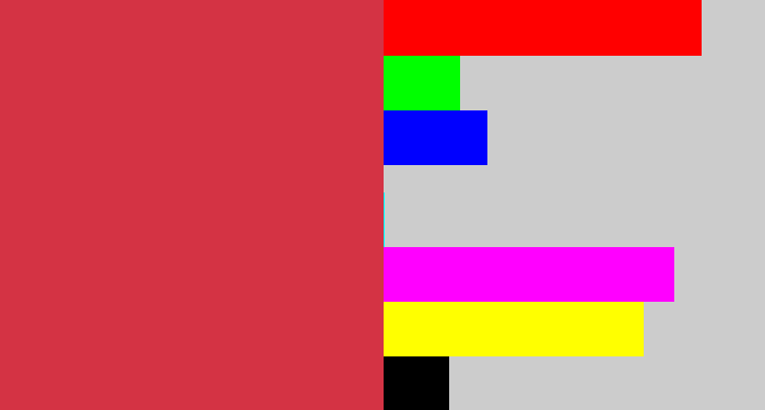 Hex color #d43344 - reddish