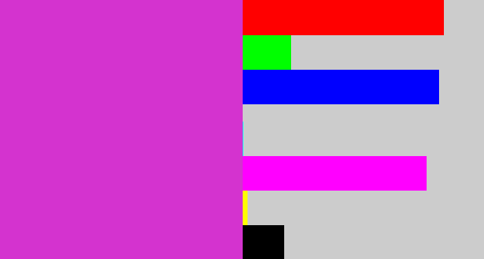 Hex color #d433cf - purple pink