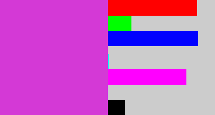Hex color #d439d6 - purple pink