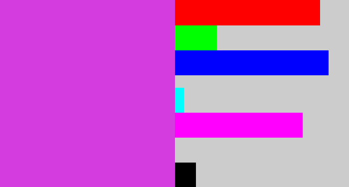 Hex color #d43ce0 - purple pink