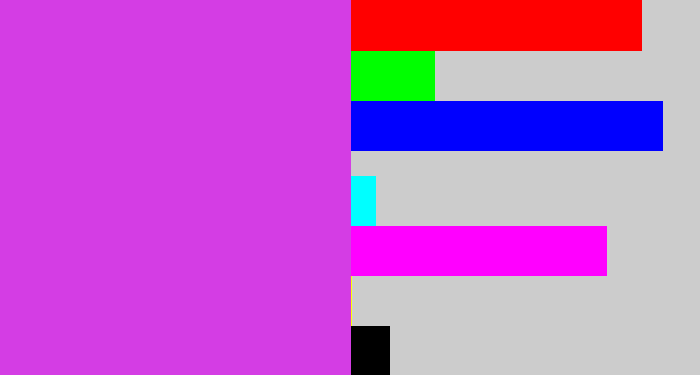 Hex color #d43de4 - purple pink