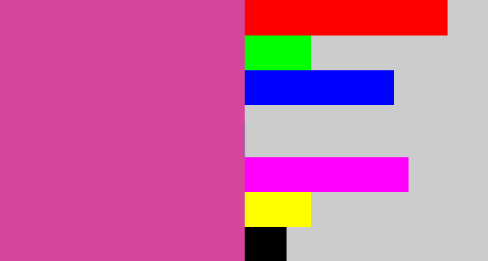 Hex color #d4469b - purplish pink