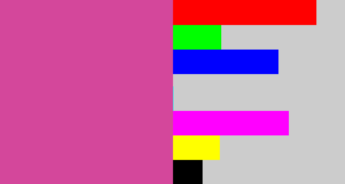 Hex color #d4479b - purplish pink