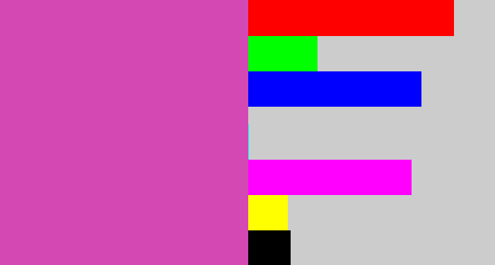 Hex color #d448b3 - pinky purple