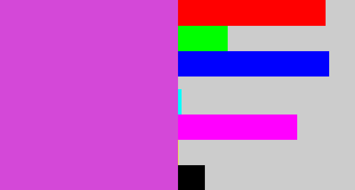 Hex color #d448d8 - pinkish purple