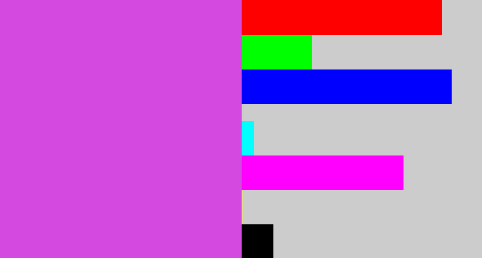 Hex color #d449df - pinkish purple