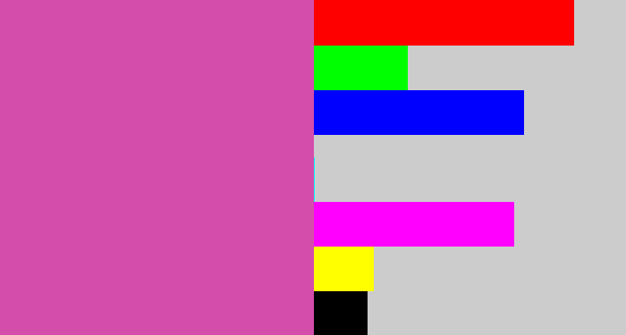 Hex color #d44dab - purplish pink