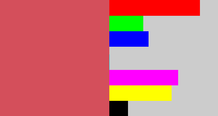 Hex color #d44f5b - pastel red