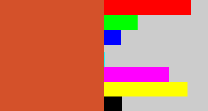 Hex color #d4512a - terra cotta