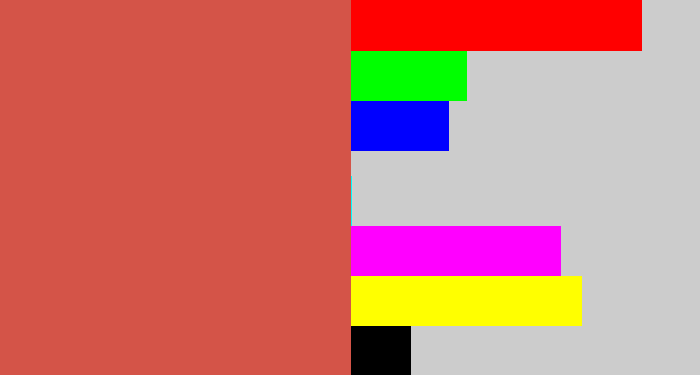 Hex color #d45448 - pale red