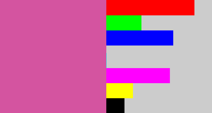 Hex color #d454a0 - purplish pink