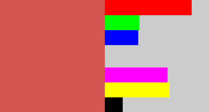 Hex color #d45551 - pale red