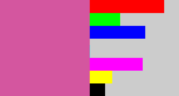 Hex color #d4569f - purplish pink