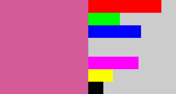 Hex color #d45b98 - purplish pink