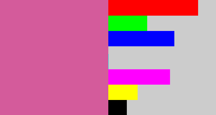 Hex color #d45b9b - purplish pink
