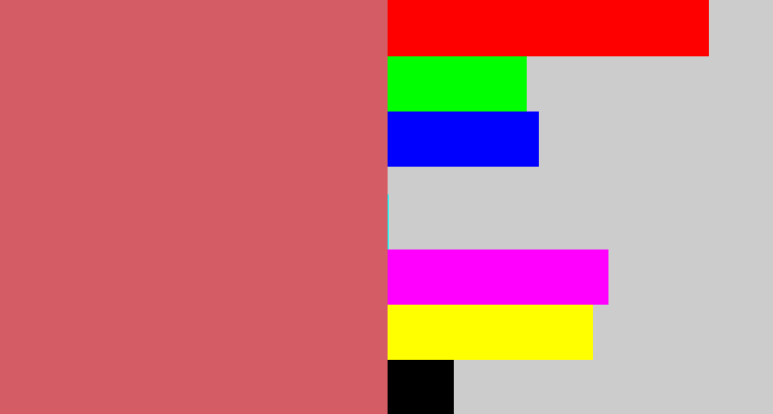 Hex color #d45c64 - pastel red