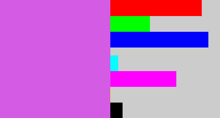 Hex color #d45ce4 - pink purple