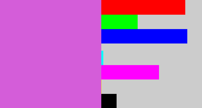 Hex color #d45dd9 - pink purple
