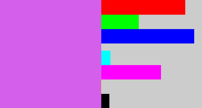Hex color #d45fea - heliotrope