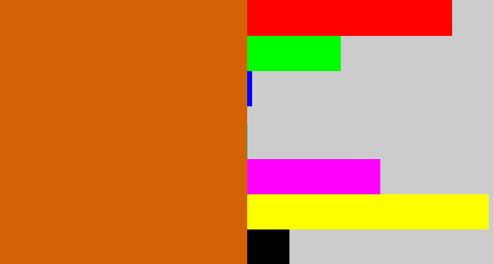 Hex color #d46205 - rusty orange
