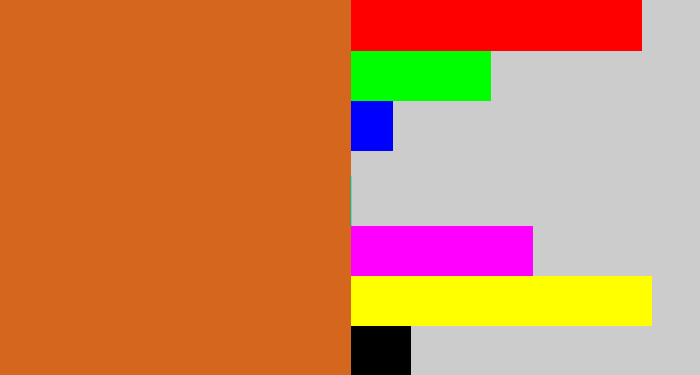 Hex color #d4661e - brownish orange